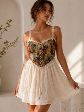 Floral Corset Babydoll Dress Size 9/10